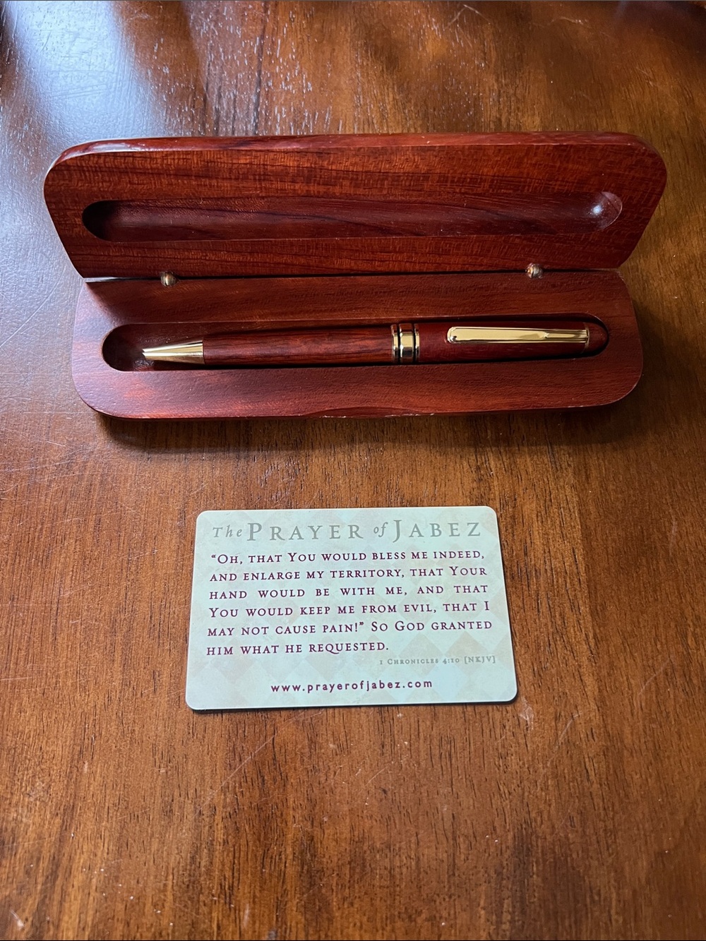 Wood Finish Ballpoint Pen with Matching Wood Case